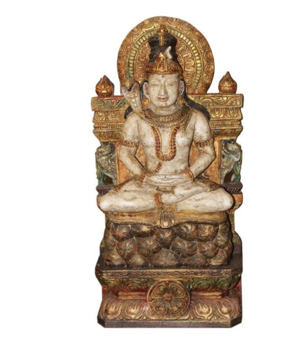 handgeschnitzter buddha aus indien