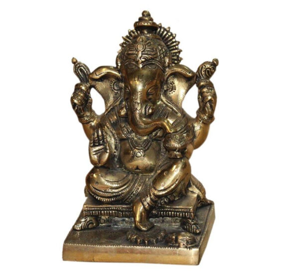 ganesha auf sockel, messing